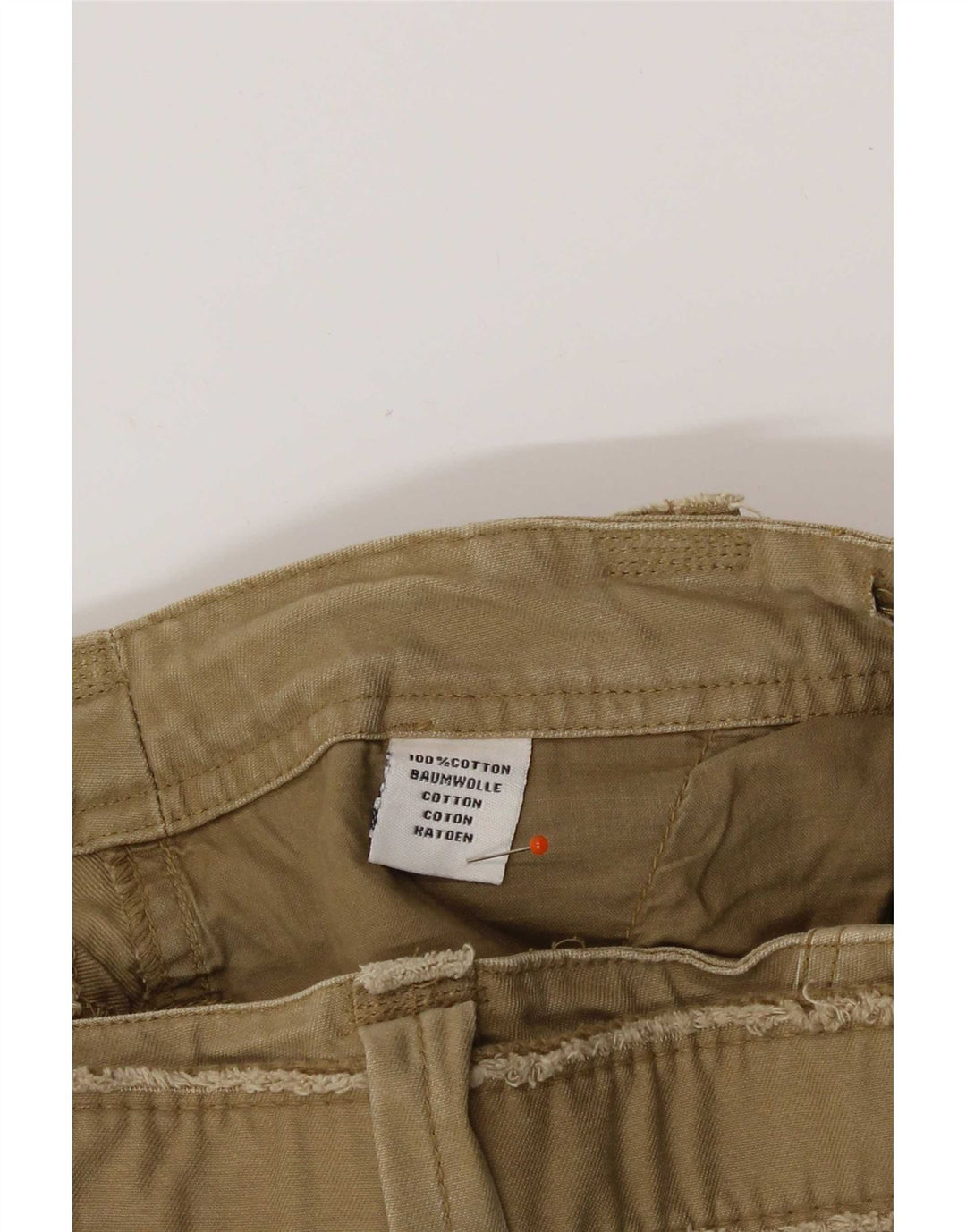 Vintage hombres pantalones cortos cargo IT 48 Medio W32 Algodón caqui