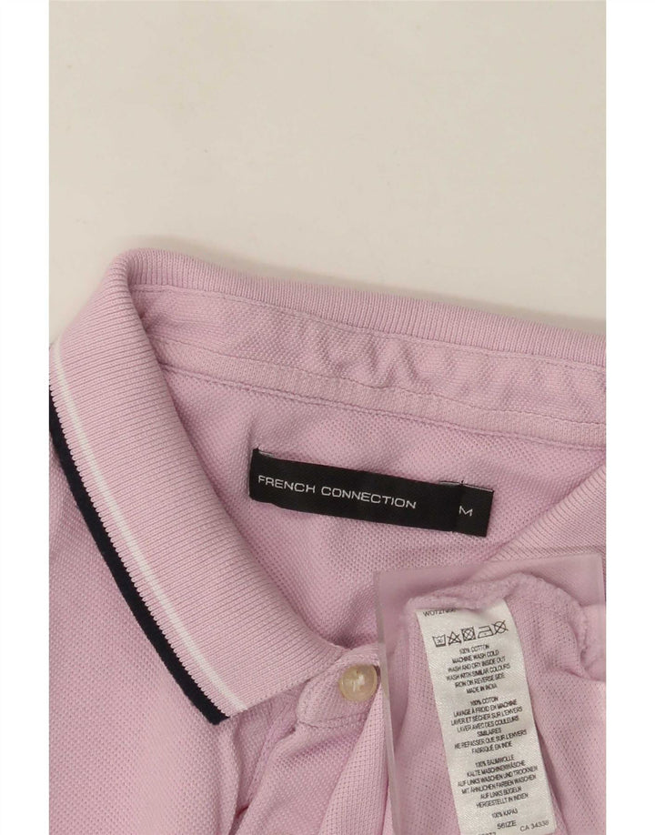 French Connection Polo de corte regular para hombre de algodón rosa medio