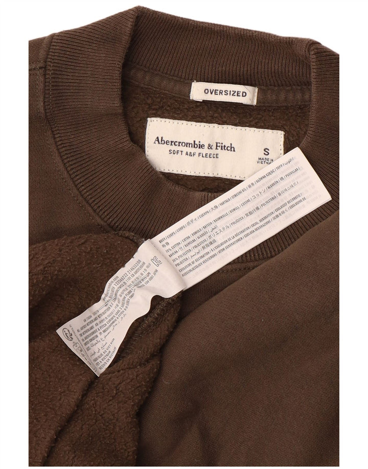 Abercrombie & Fitch Hombre Sudadera Oversize Jersey Pequeño Algodón Marrón