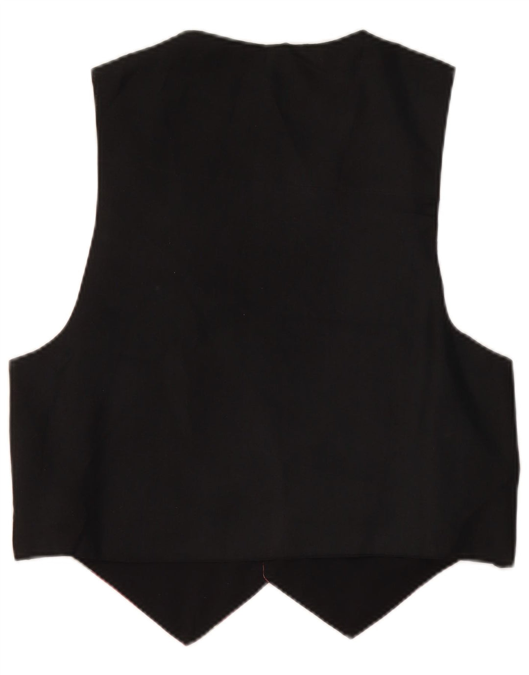 VINTAGE Chaleco de Mujer Reino Unido 14 Poliéster Floral Negro Medio