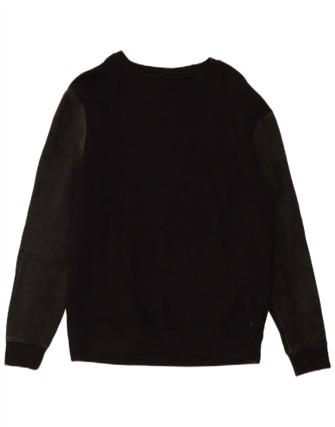 All Saints Hombre Sudadera Jumper Medium Negro Colorblock Algodón