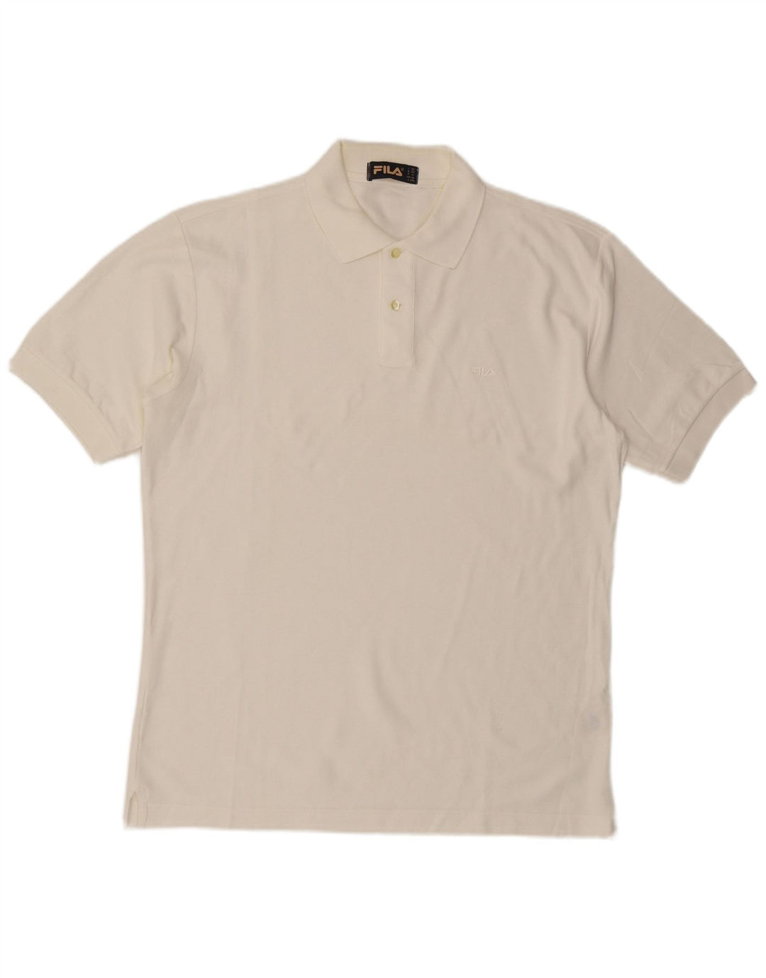 Fila Polo alto para hombre de algodón blanco grande