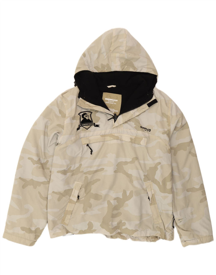 Surplus Chaqueta cortavientos con capucha para hombre UK 40 Large Beige Camuflaje