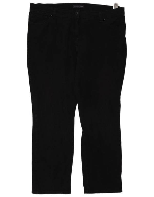 Marks & Spencer Womens Straight Jeans UK 20 2XL W40 L29 Black Cotton
