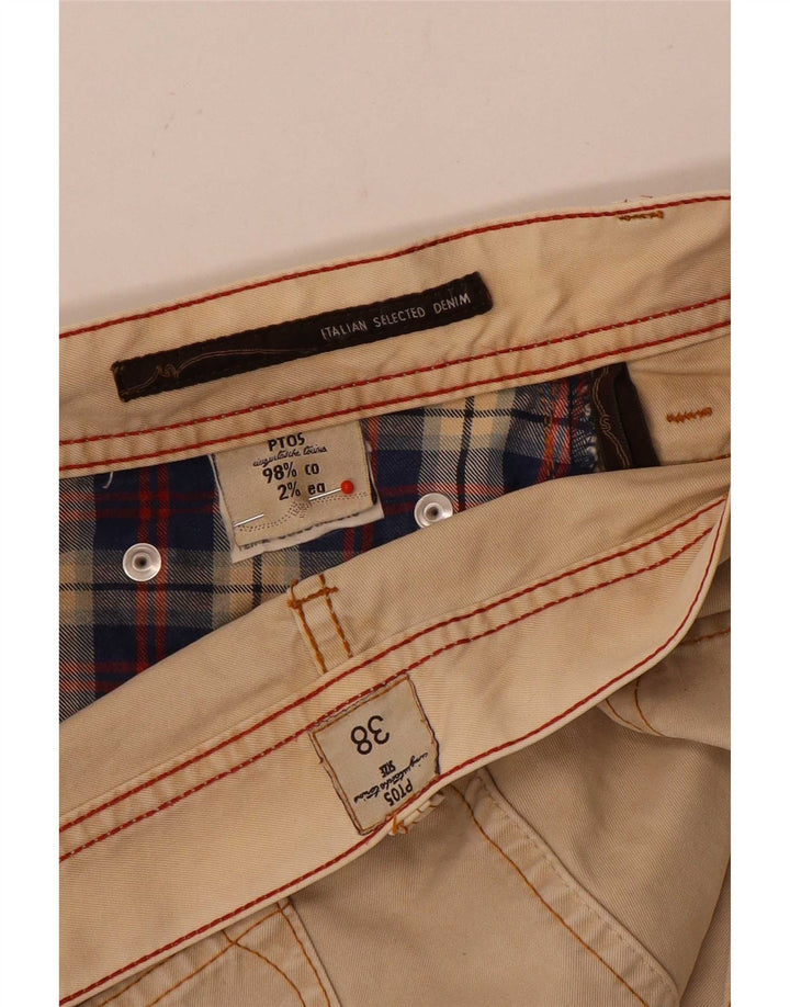 PT05 Pantalones cortos casuales para hombre W38 XL Algodón beige