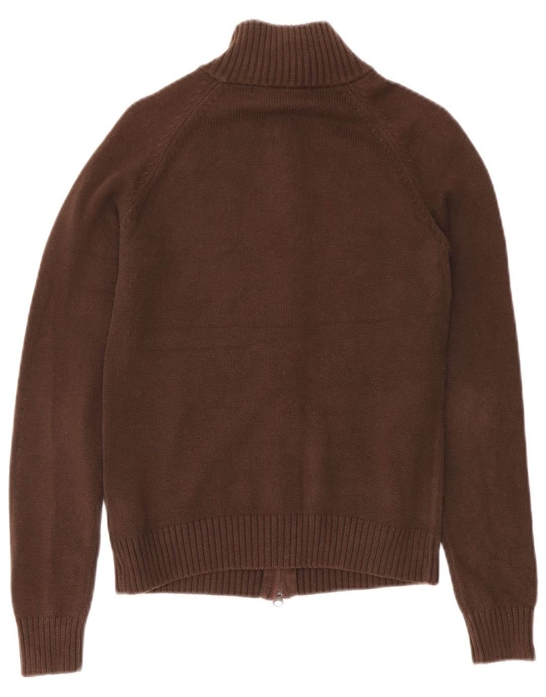 Zara - Jersey con cuello y cremallera para mujer, talla 40, algodón marrón medio