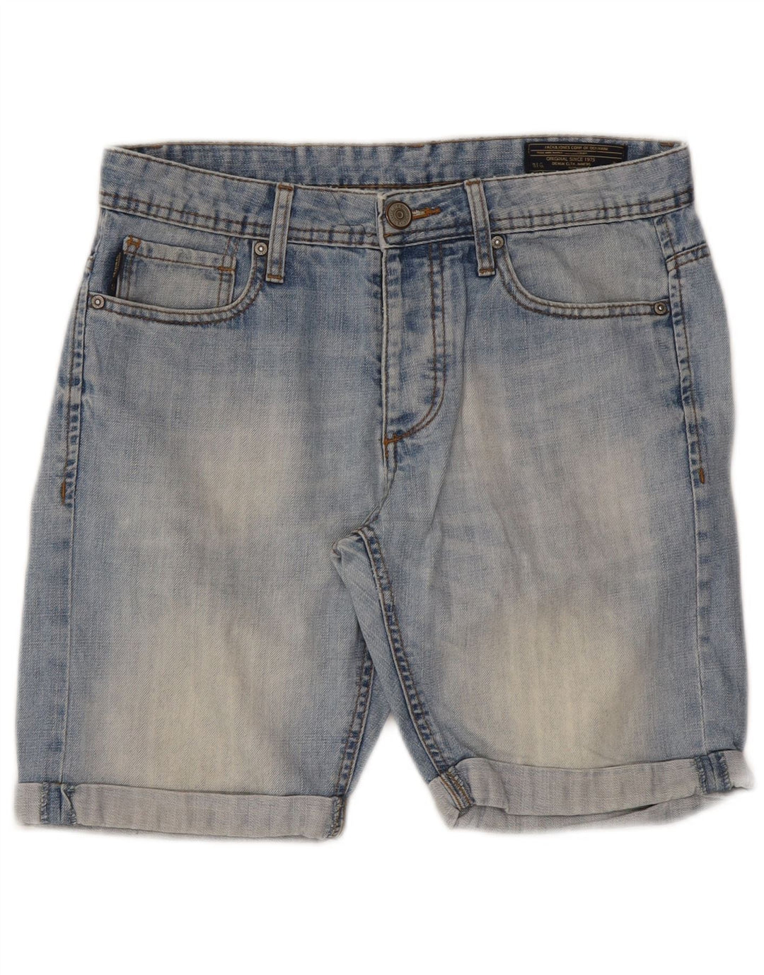 Jack & Jones Hombre Shorts Vaqueros W32 Azul Medio