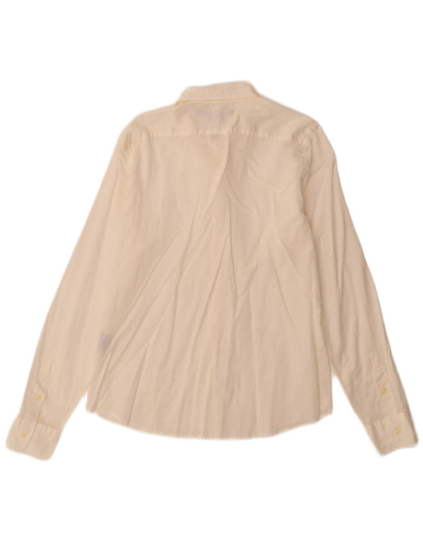 Ralph Lauren Camisa ajustada para mujer US 12 grande de algodón blanco roto