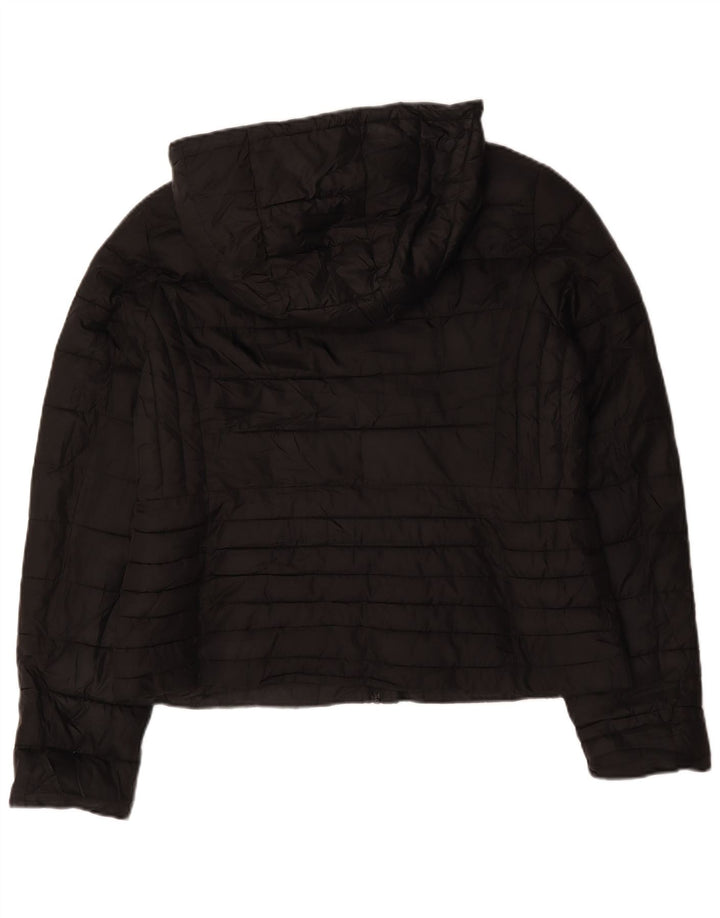 Zara Mujer Chaqueta Acolchada Con Capucha ES 40 XL Poliéster Negro
