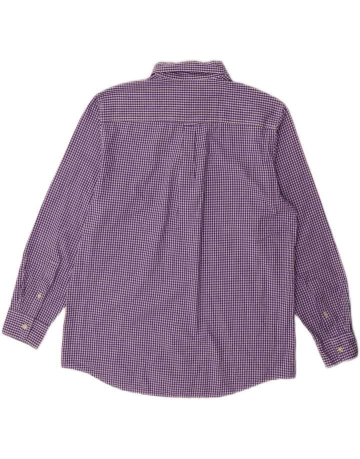 Chaps Camisa de fácil cuidado para hombre de algodón a cuadros morado grande