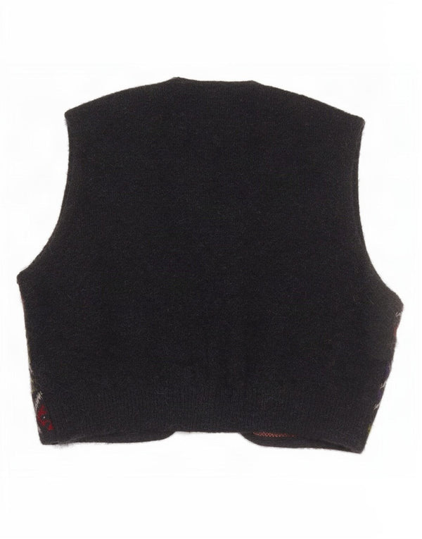 Vintage hombres crop punto chaleco Reino Unido 14 grande multicolor Argyle/Diamond