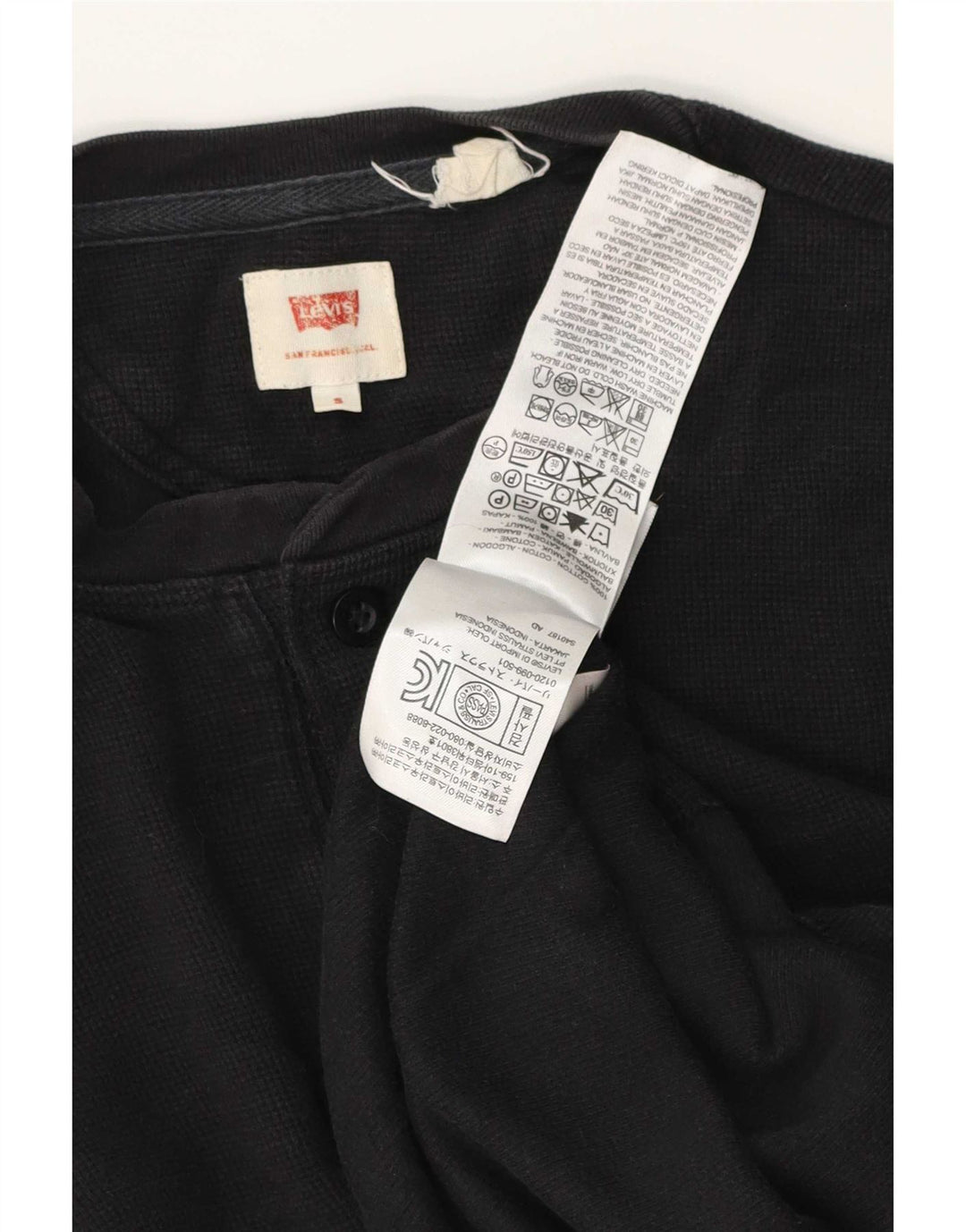 Levi's Hombre Top Manga Larga Pequeño Algodón Negro