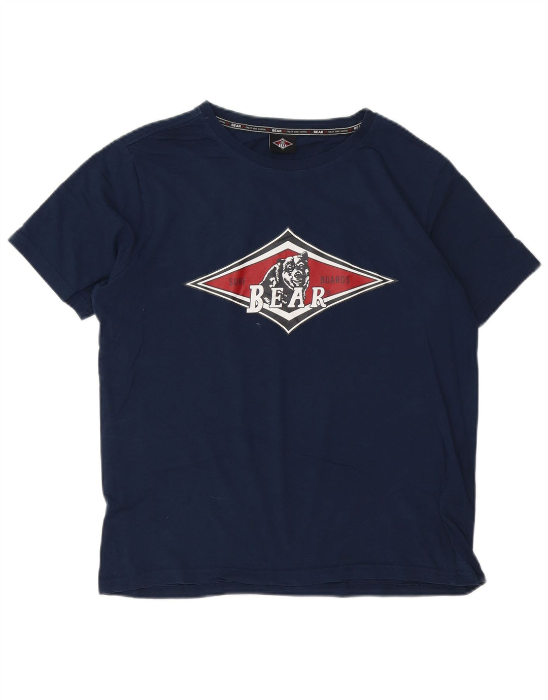 Bear - Camiseta estampada para hombre, talla pequeña, algodón azul marino