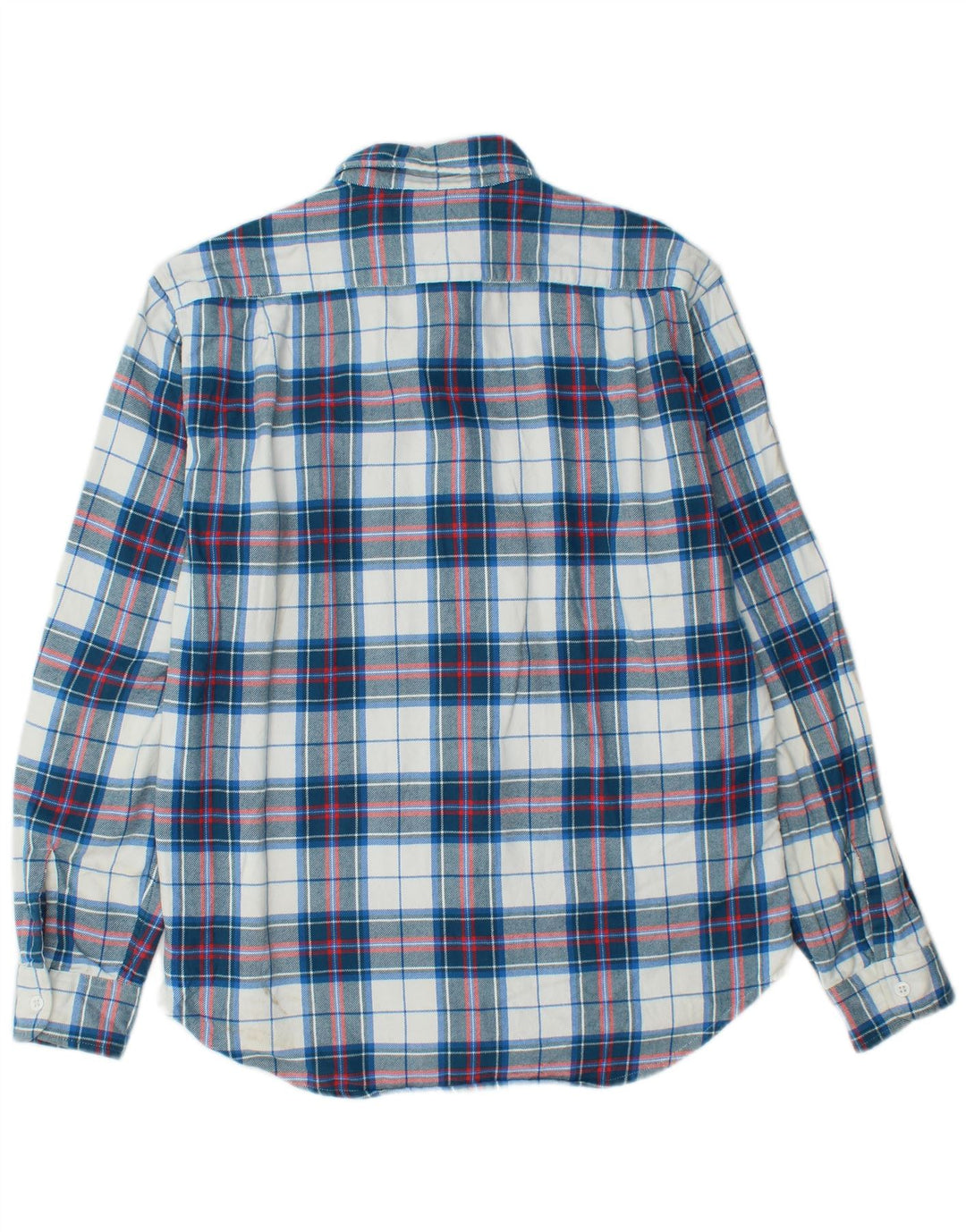BONOBOS Camisa de franela de ajuste estándar para hombre Algodón a cuadros azul medio