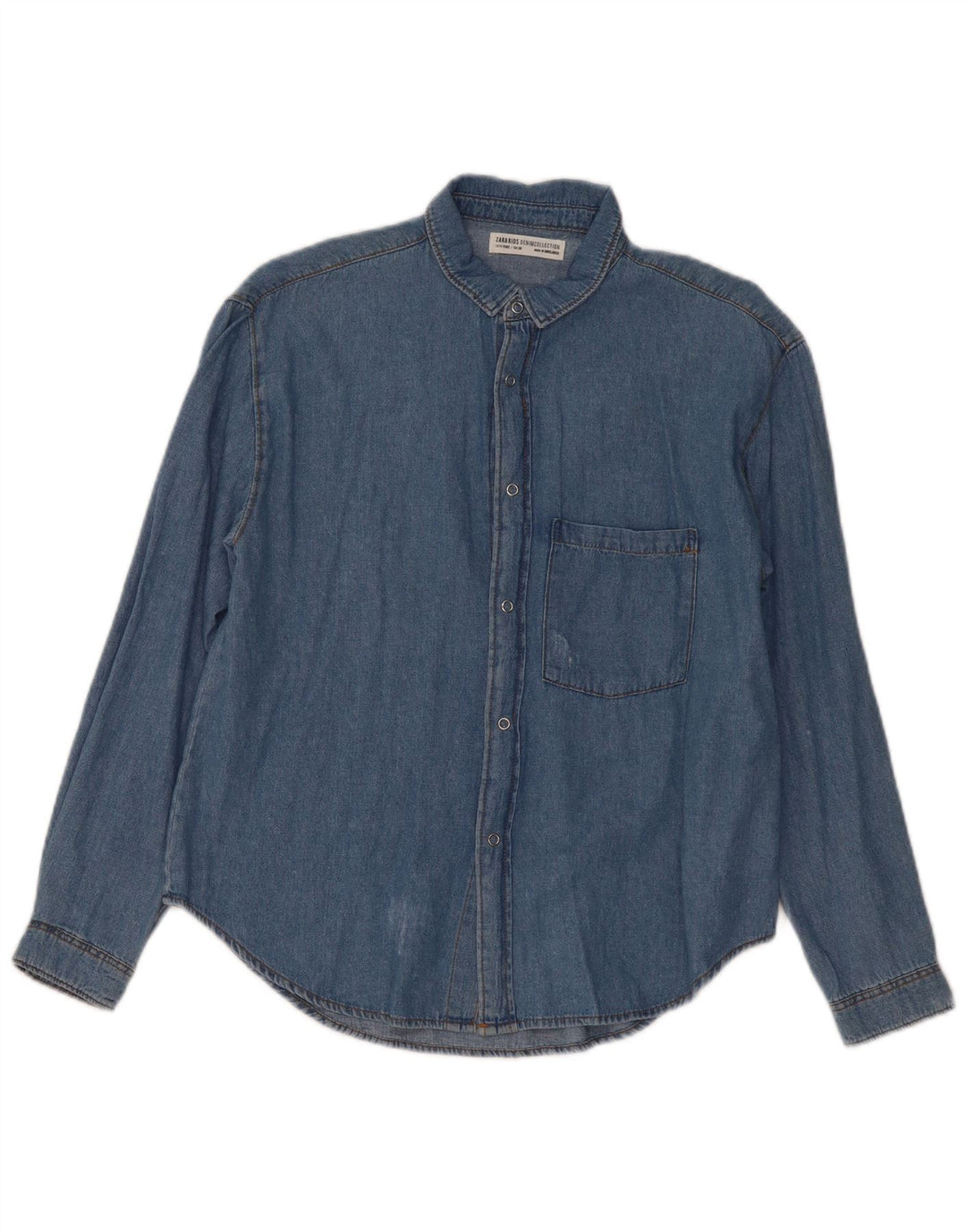 Zara Camisa Vaquera Niño 13-14 Años Azul Algodón