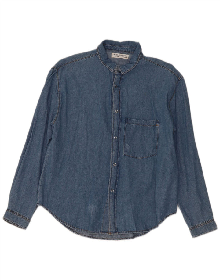 Zara Camisa Vaquera Niño 13-14 Años Azul Algodón