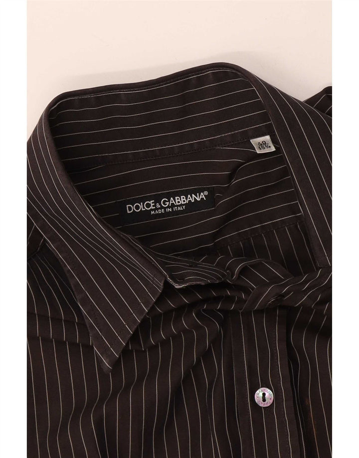Dolce & Gabbana Camisa para hombre Talla 40 15 1/2 Mediana Raya negra