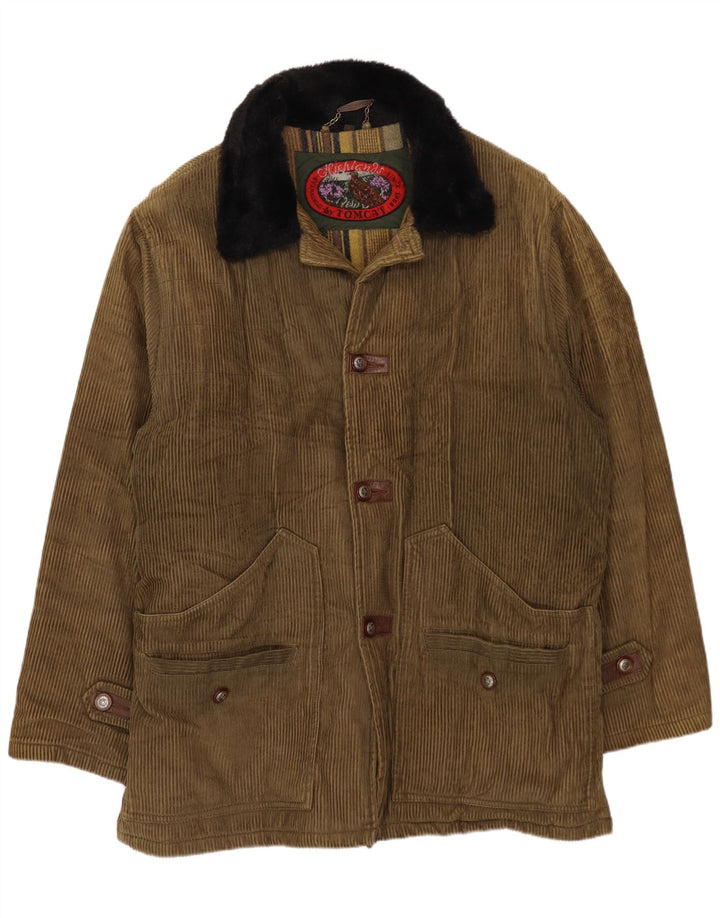 Tomcat Chaqueta de pana para hombre UK 38 Algodón color block mediano color caqui