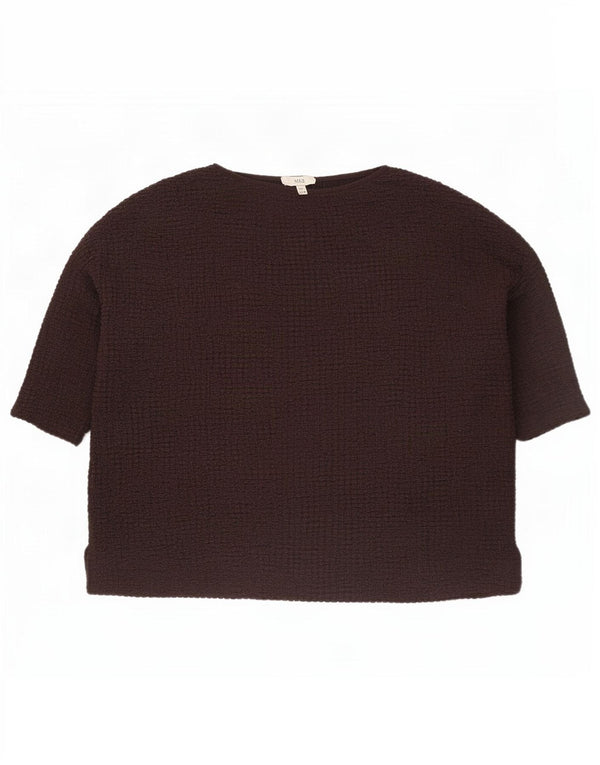 Marks & Spencer Blusa para Mujer Top UK 22 3XL Marrón Poliéster
