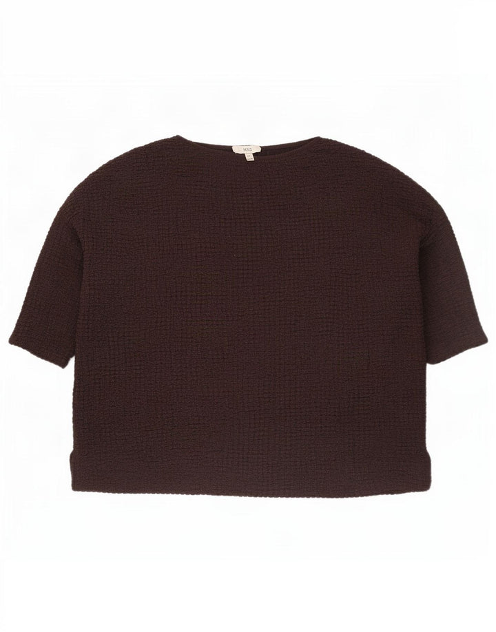 Marks & Spencer Blusa para Mujer Top UK 22 3XL Marrón Poliéster