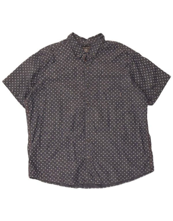 Eddie Bauer Camisa de manga corta para hombre 2XL Algodón con lunares azules