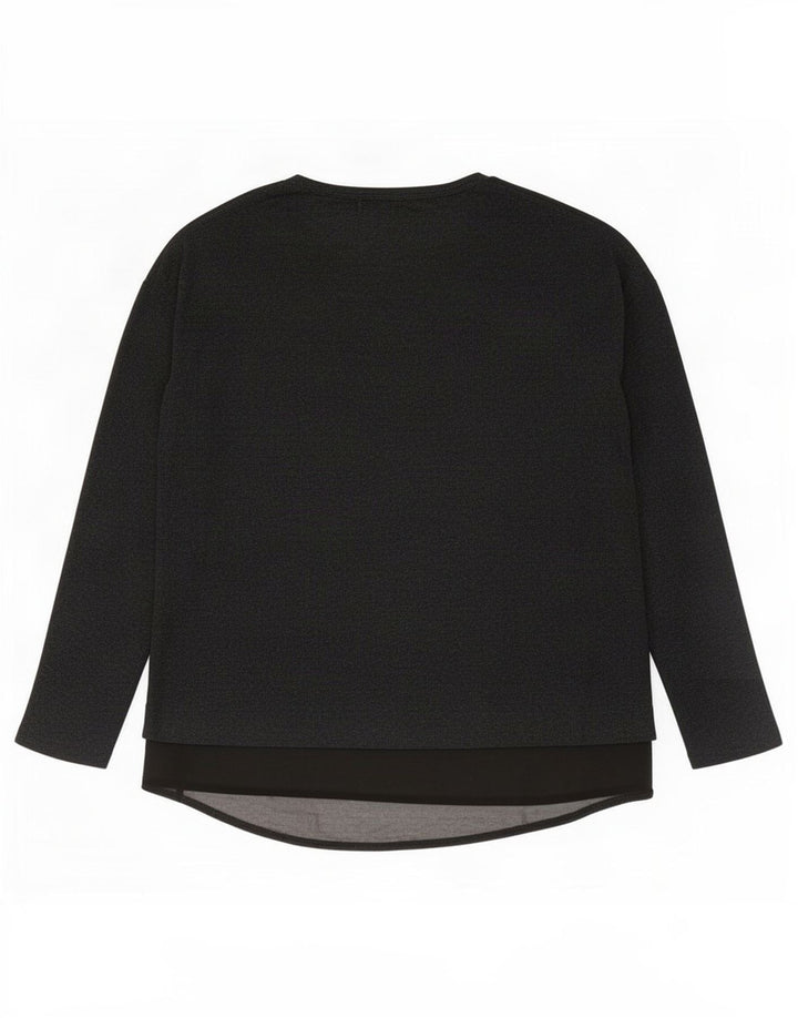 Zara Mujer Top Extragrande Manga Larga UK 40 Small Gris Colorblock