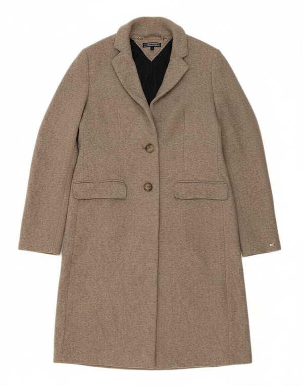 TOMMY HILFIGER Womens Overcoat US 4 Small Grey Wool