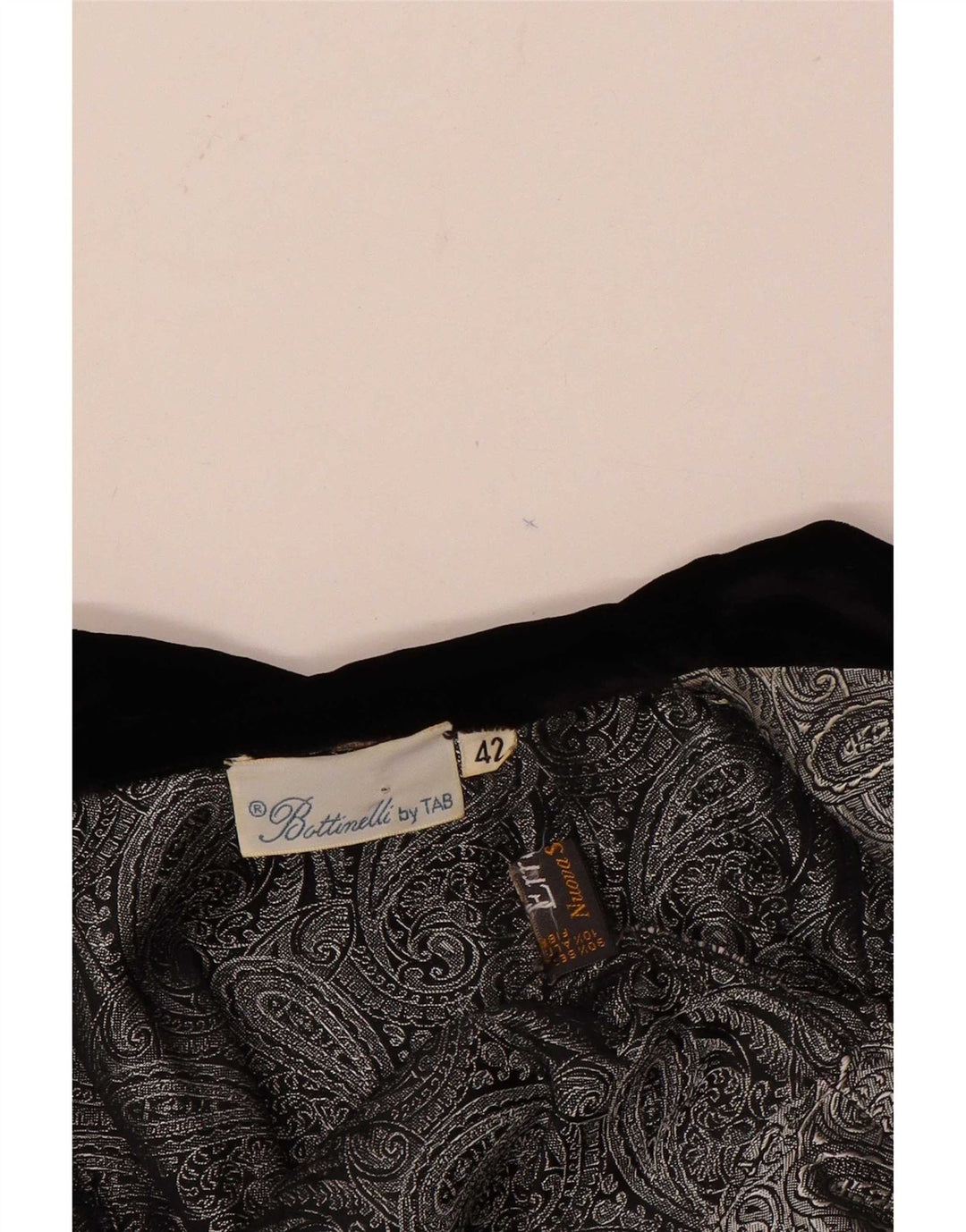 Vintage mujer Cardigan Top IT 42 Plata Mediana Paisley Seda