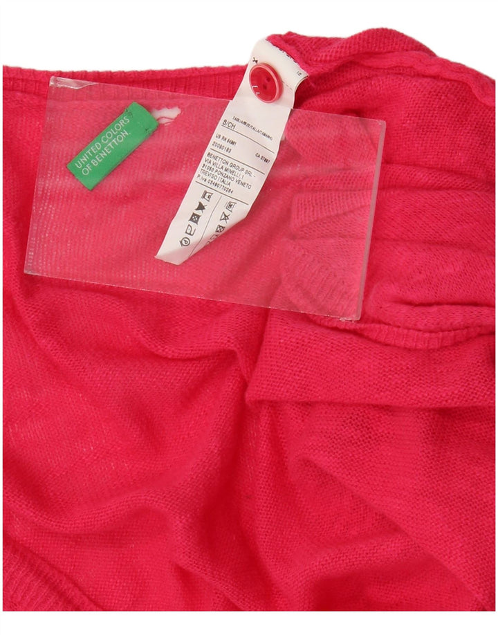 BENETTON Suéter tipo cárdigan extragrande para mujer UK 10 Small Pink