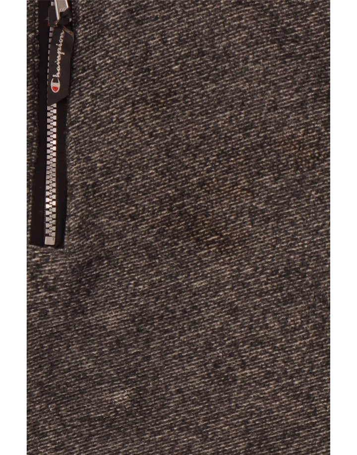 CHAMPION Chaqueta polar con capucha para hombre UK 42 XL Poliéster gris a rayas