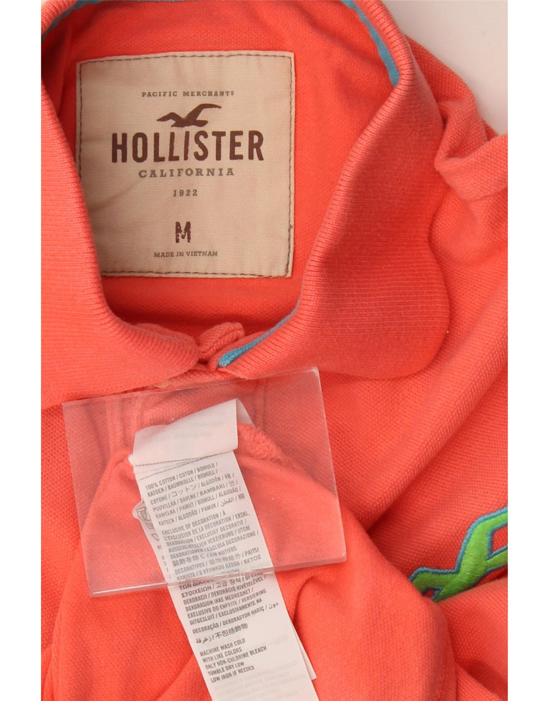 HOLLISTER Polo Hombre Algodón Rojo Mediano