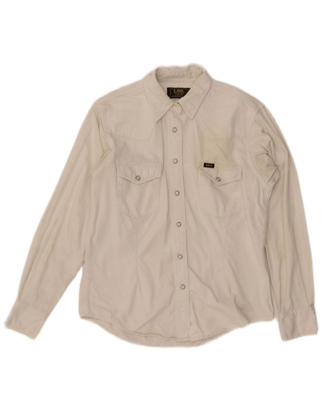 Camisa vaquera Lee para mujer UK 44 Algodón blanco mediano