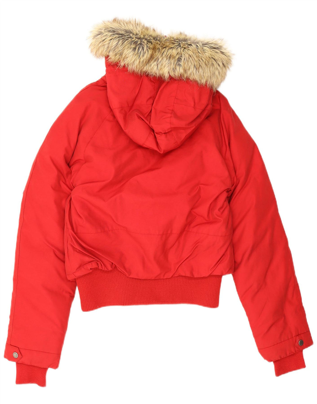Woolrich Chaqueta acolchada con capucha para mujer Reino Unido 44 Grande Algodón rojo