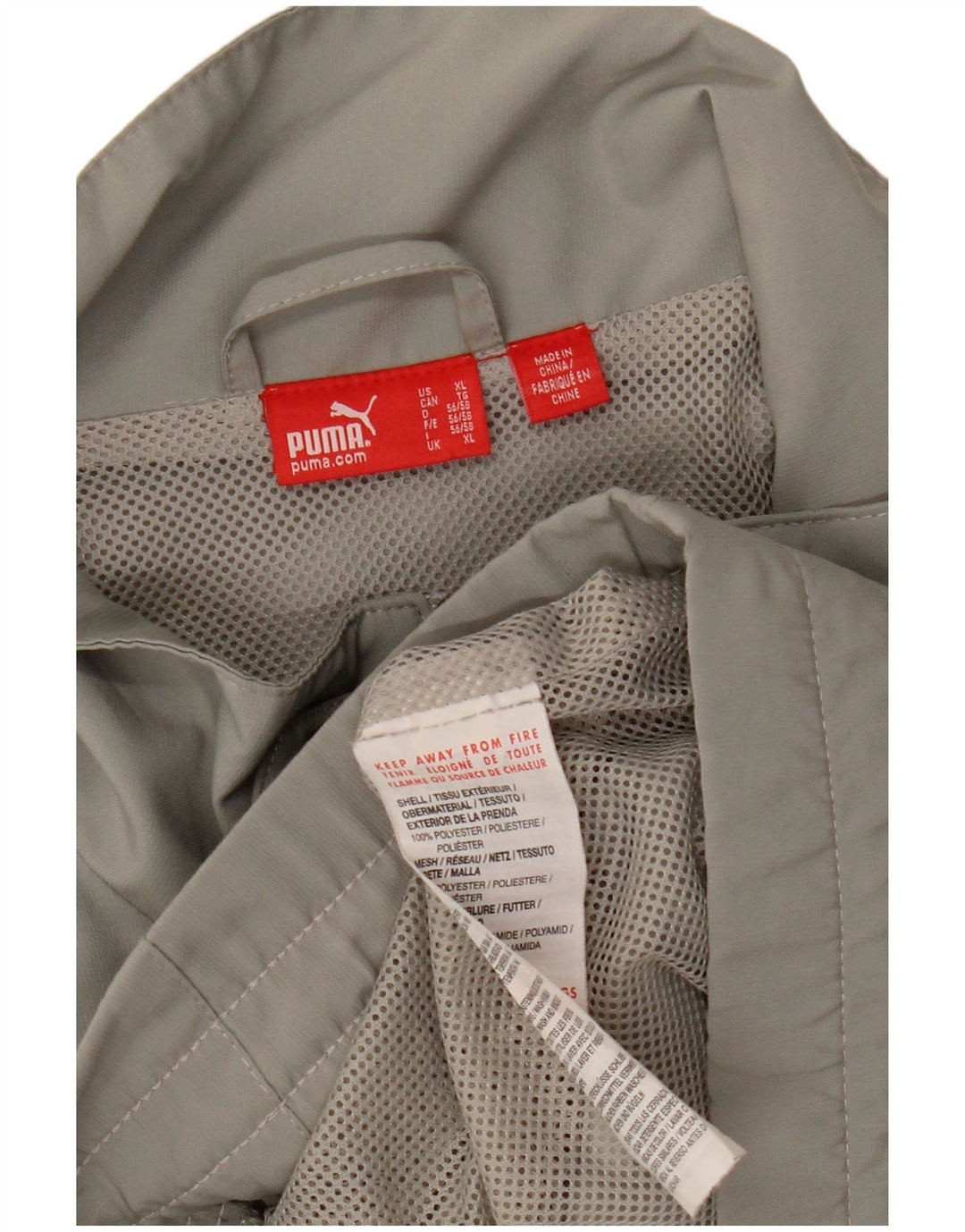 PUMA Chaqueta superior de chándal gráfico para hombre XL Poliéster gris