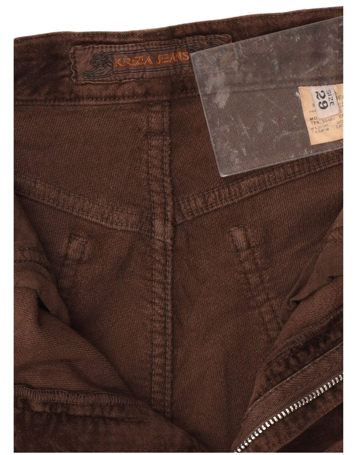 KRIZIA Pantalón Casual Recto Mujer W29 L31 Algodón Marrón