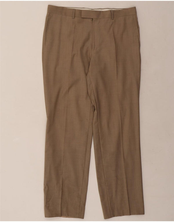 Pantalones de traje rectos Hugo Boss para hombre W36 L31 Marrón