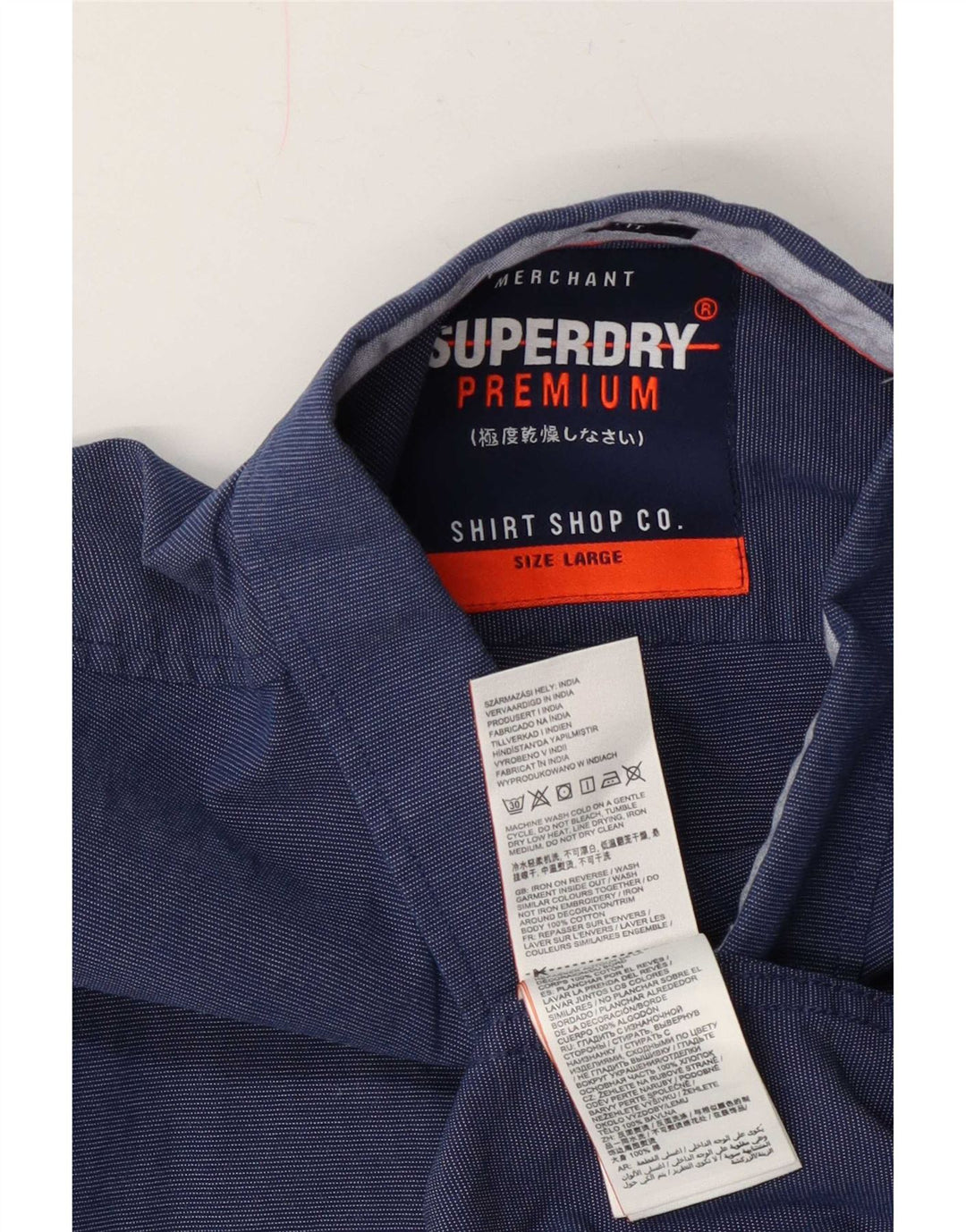 Camisa Superdry De Manga Corta Regular Fit De Algodón Azul Marino Mediano