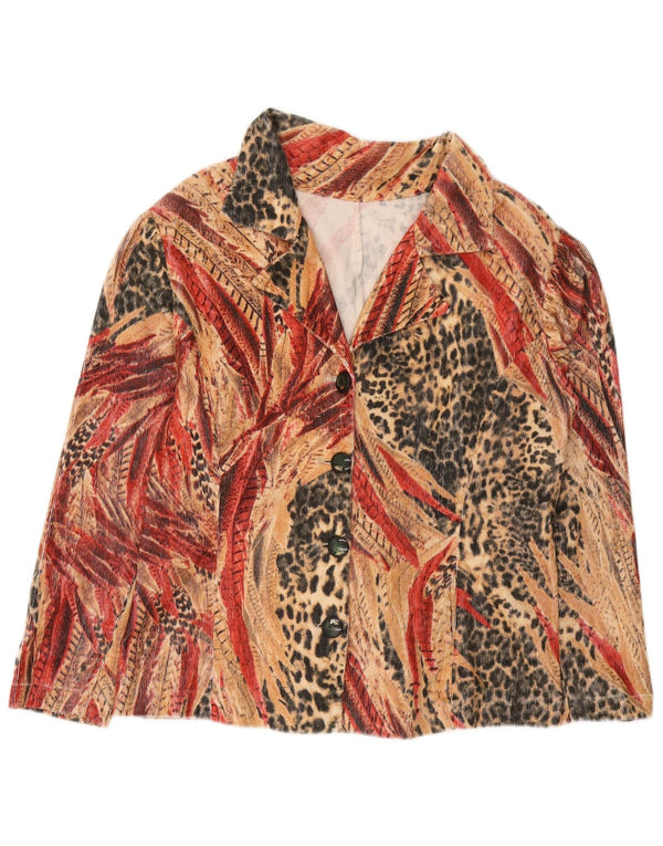 Vintage mujer 4 botones Blazer chaqueta Reino Unido 10 pequeño multicolor