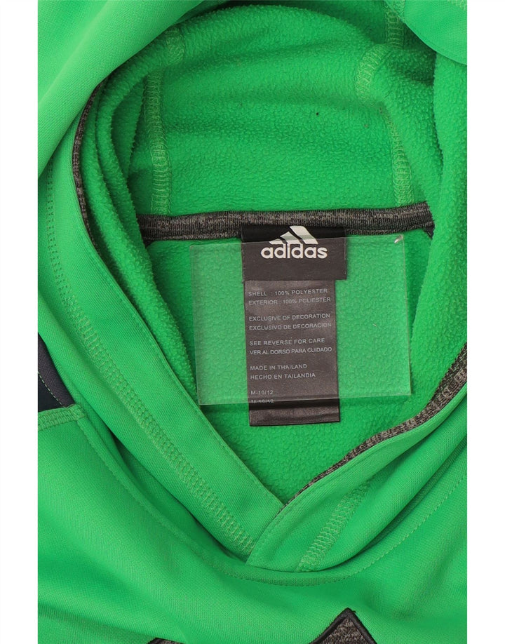 ADIDAS Jersey con capucha Climawarm para niños 10-11 años Bloque de color verde medio