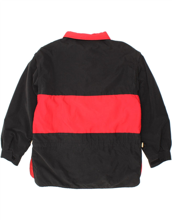 ELEGANCE Womens Windbreaker Jacket UK 16 Large Black Colourblock Polyester Vintage Elegance and Second-Hand Elegance from Messina Hembry 