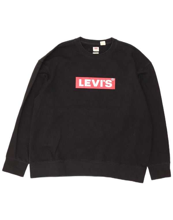 Levi's Hombre Relaxed Graphic Sudadera Jumper XL Algodón Negro