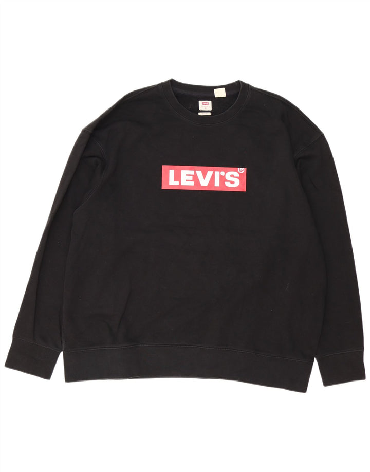 Levi's Hombre Relaxed Graphic Sudadera Jumper XL Algodón Negro