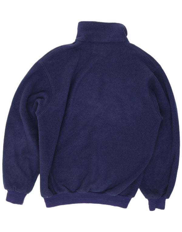 Malden Jersey de forro polar con cuello y botones para hombre, talla grande, azul