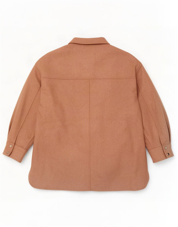 Zara Mujer Shacket Chaqueta Extragrande UK 44 Poliéster Rosa Medio