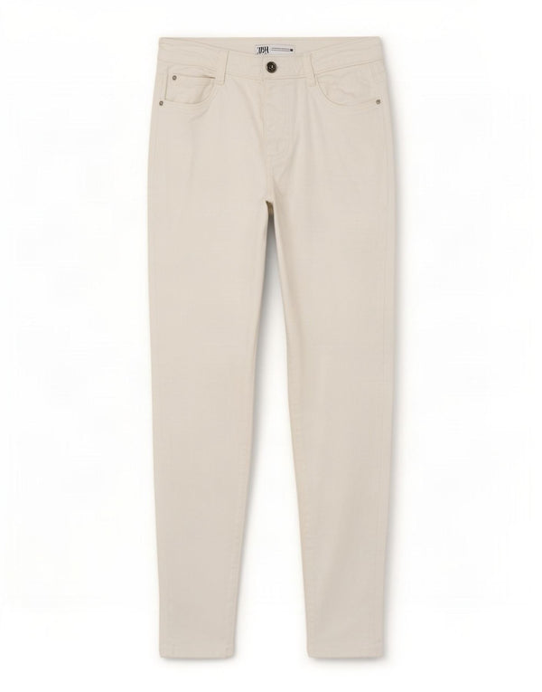 Zara Vaqueros Pitillo Mujer EU 36 XS W26 L28 Algodón Blanco