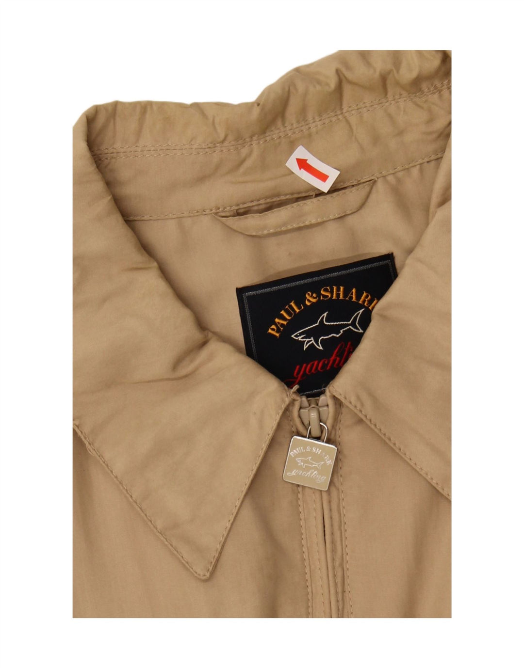 PAUL & SHARK Mens Bomber Jacket UK 44 2XL Beige Silk