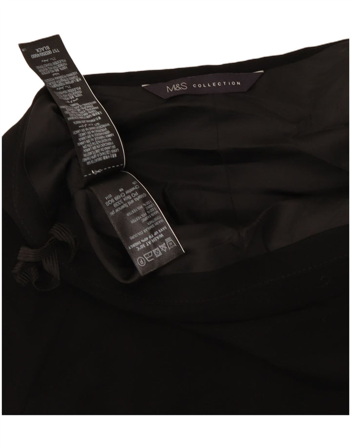 Marks & Spencer Falda acampanada para mujer UK 10 Small W27 Poliéster negro