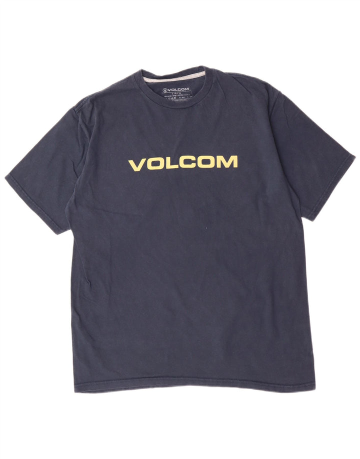 VOLCOM Camiseta gráfica para hombre Top grande de algodón azul marino