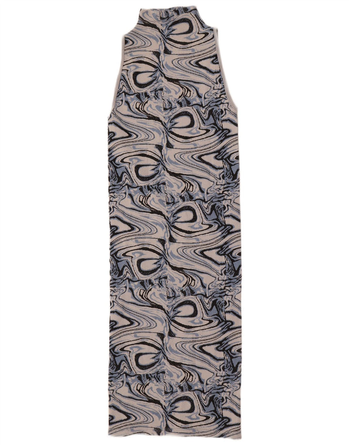Zara Vestido ajustado sin mangas con estampado abstracto para mujer UK 4 XS Multicolor