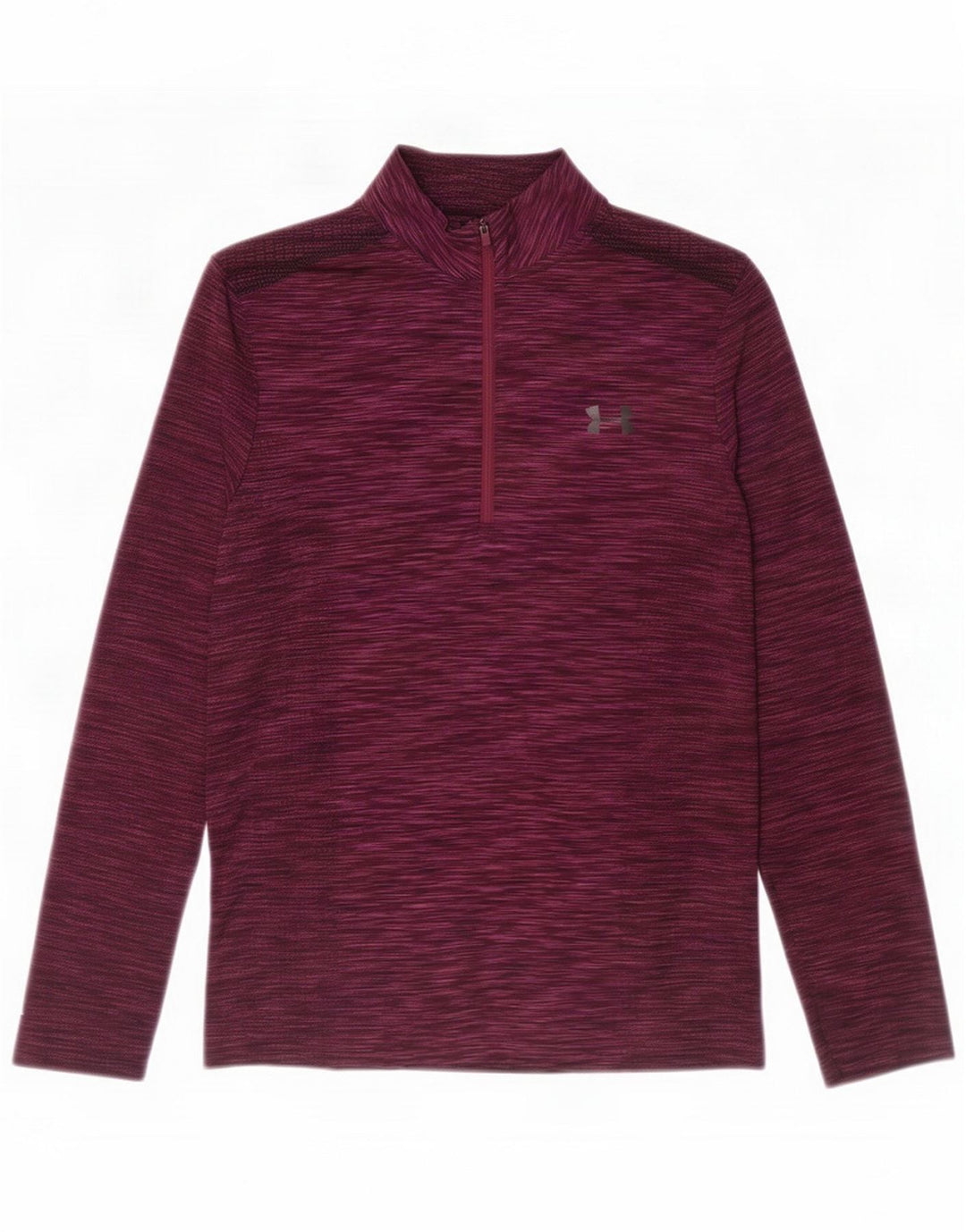 Under Armour Top de chándal con cuello y cremallera para hombre, talla grande, poliéster burdeos